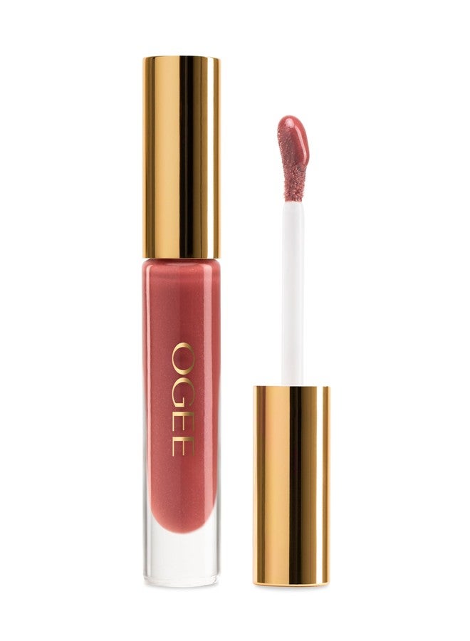 Ogee Beyond Clean Lip Gloss - Certified Organic Lip Gloss for Women - Effortlessly Plump, Hydrate & Add High-Shine Color, Freesia - Desert Rose Shimmer - Image 1